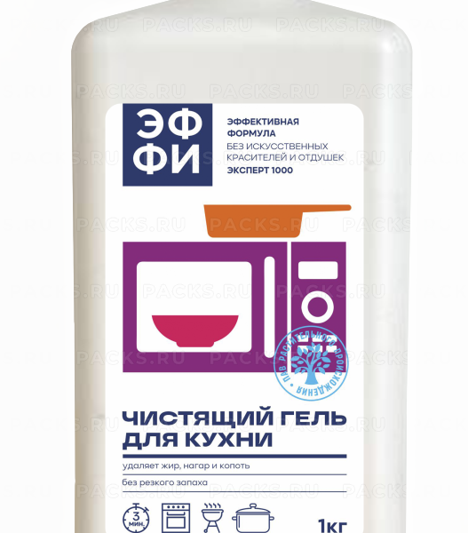 Средство для кухни антижир 1л гель концентр Эффективная формула ЭФФИ (эксперт 1000)