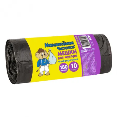 Мешки д/мусора 180л 1/10 Особопроч Мамонтенок 4593